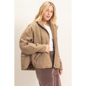 Quilted High Collar Jacket
