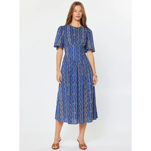 Embroidered Half Sleeve Maxi Dress