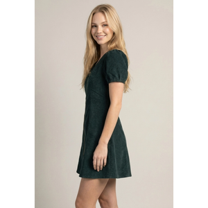 Corduroy Front Zip-Up Mini Dress