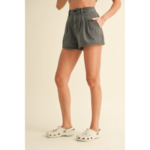 Pleated Front Detail Shorts