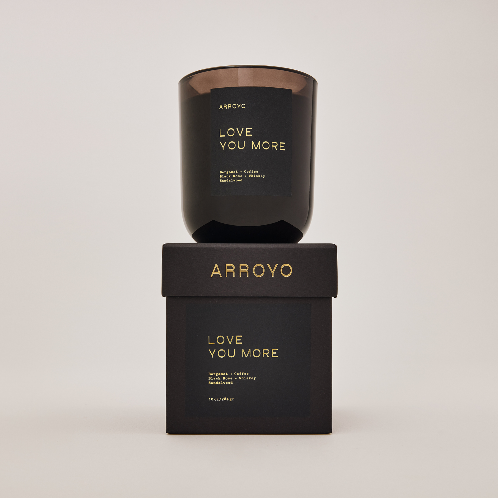 Arroyo Black Glass Candle 10 oz