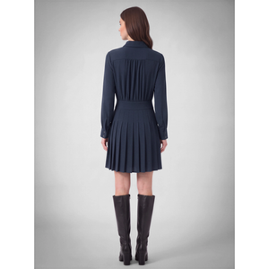 Pleated Button Down Mini Dress