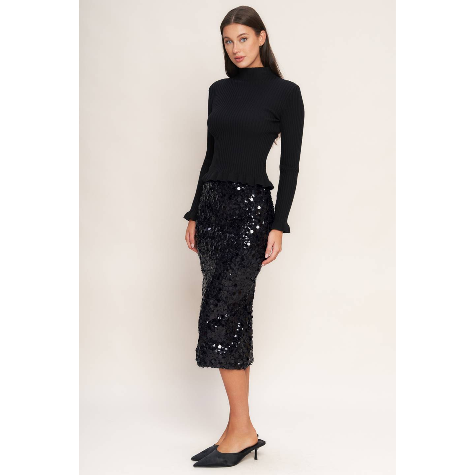 Sequin Midi Skirt