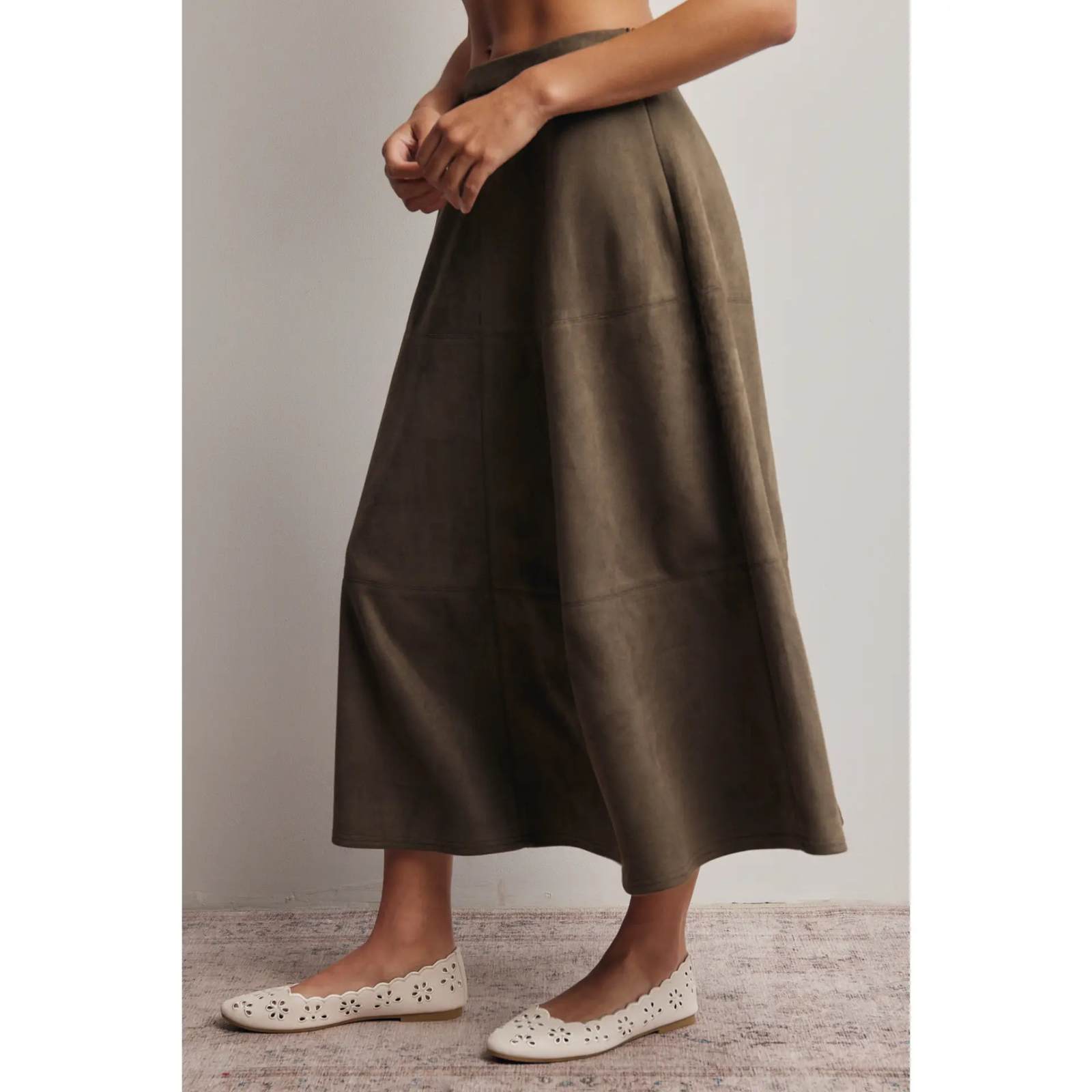 A line Suede Skirt