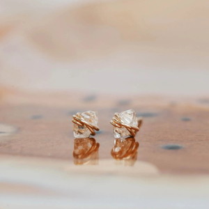 Herkimer Diamond Studs | 14kt Gold Fill