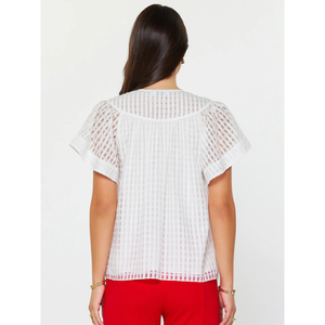 Gingham Check Short Sleeve Blouses