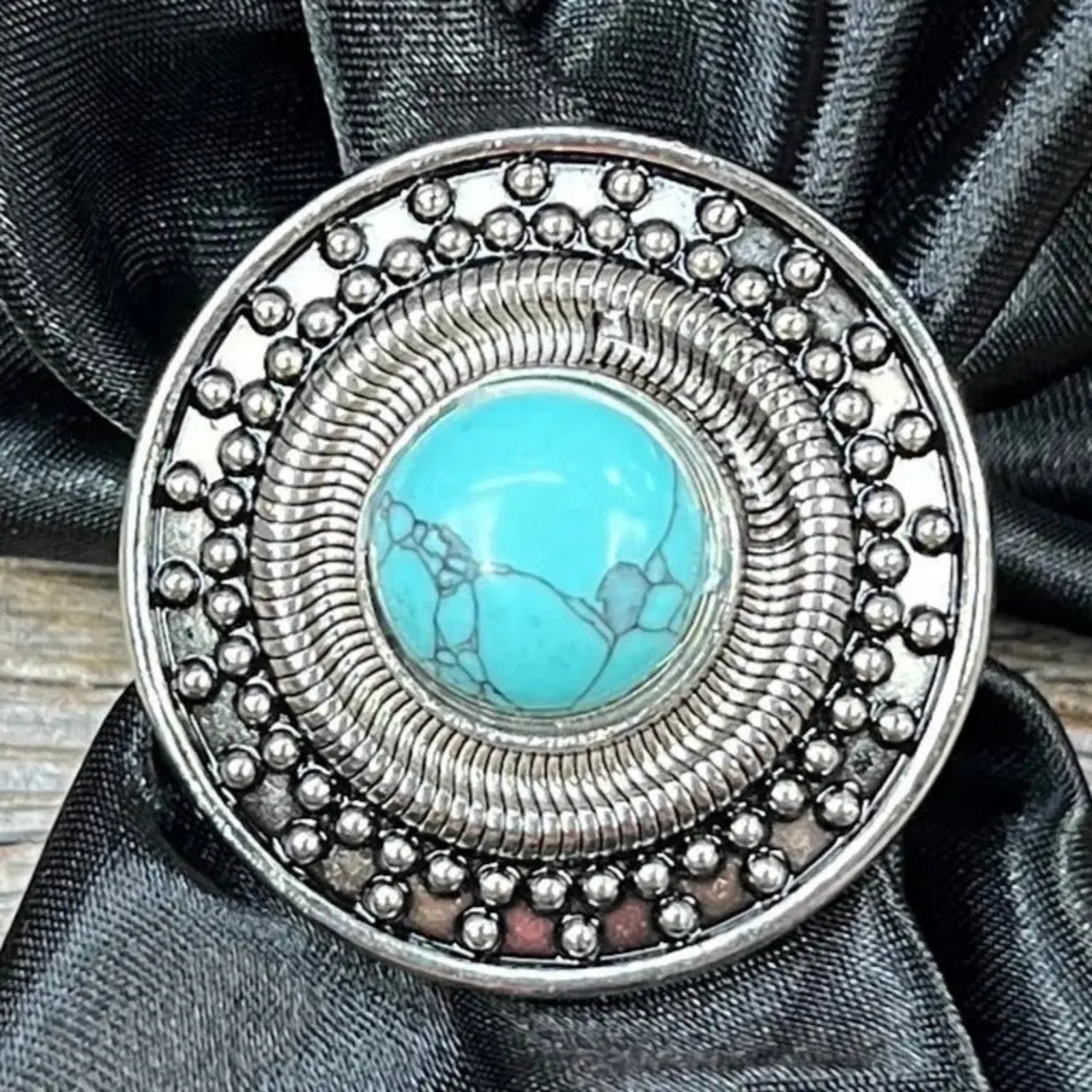 Wild Rag Dot + Turquoise Concho Slide