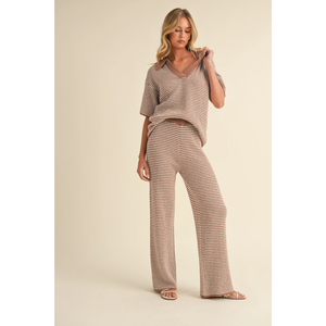 Striped Sweater Wide Leg Pants