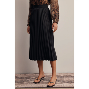 Stretch Pleated Midi Skirt
