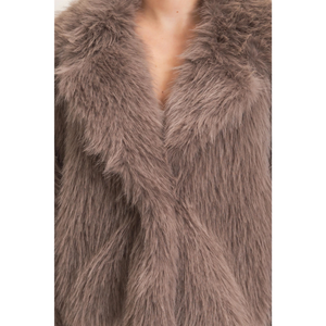 Shawl Collar Faux Fur Jacket
