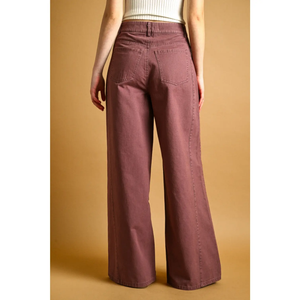 Washed Color Wide Leg Pants