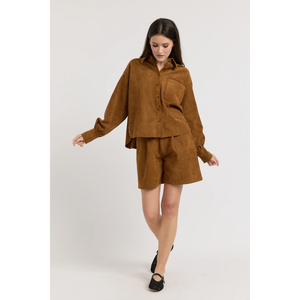 yumi suede shirt top
