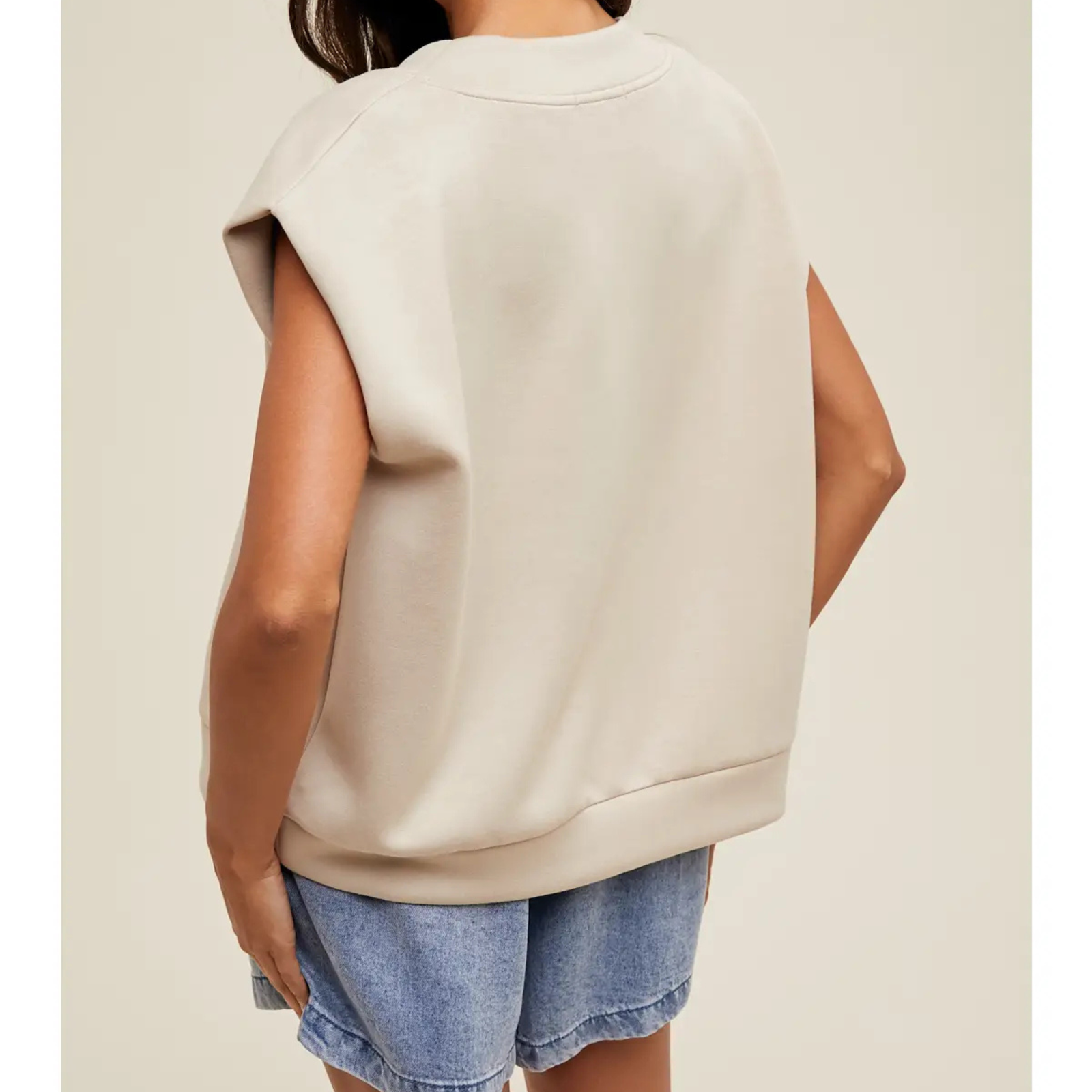 Sleeveless Scuba Crop Pullover