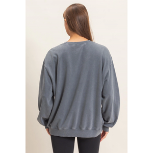 Mineral Wash Crew Neck Sweatshirt