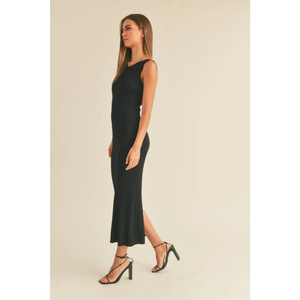 Patterned Rib Knitted Long Dress