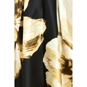 Noir Charm Black Printed Midi Dress