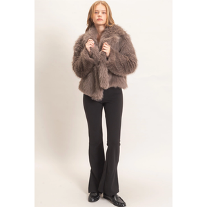 Shawl Collar Faux Fur Jacket