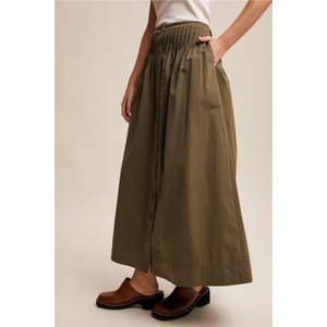 Front Pleated Waist Maxi