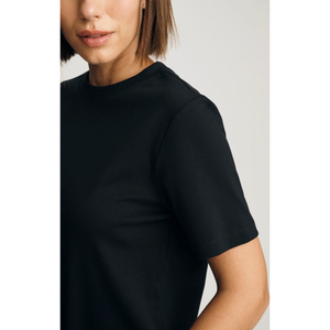AUDREY INTERLOCK CREW NECK T-SHIRT Black