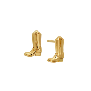 Cowgirl Western Boot Stud Earrings in Gold