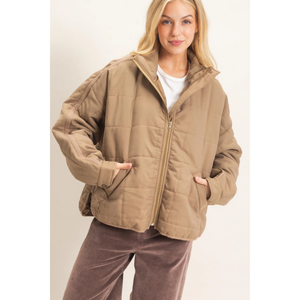 Quilted High Collar Jacket