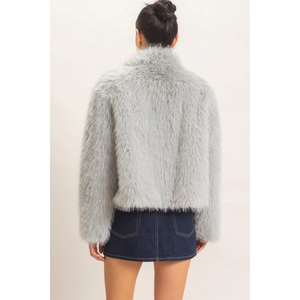 Shawl Collar Faux Fur Jacket