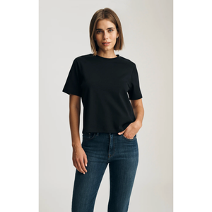 AUDREY INTERLOCK CREW NECK T-SHIRT Black