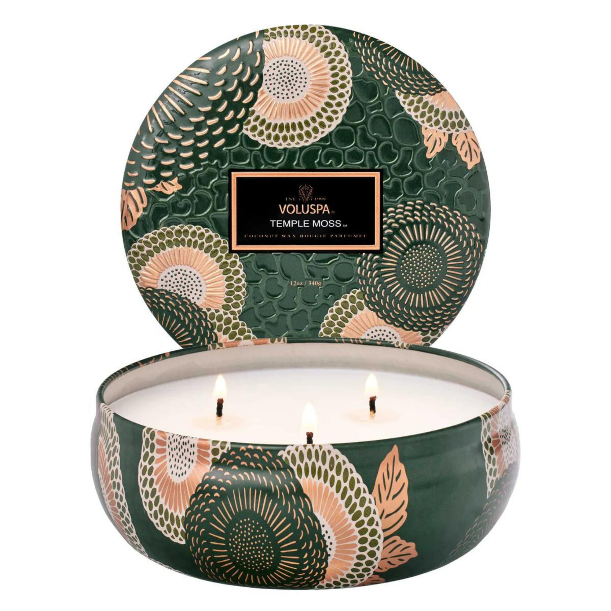 Temple Moss 3 Wick Tin Candle