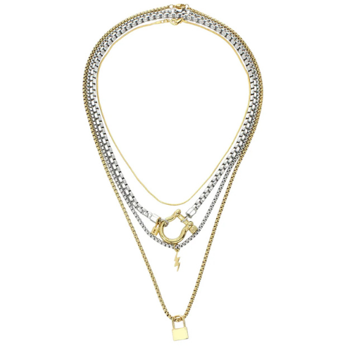 Herradura Lock Layered Necklace Set