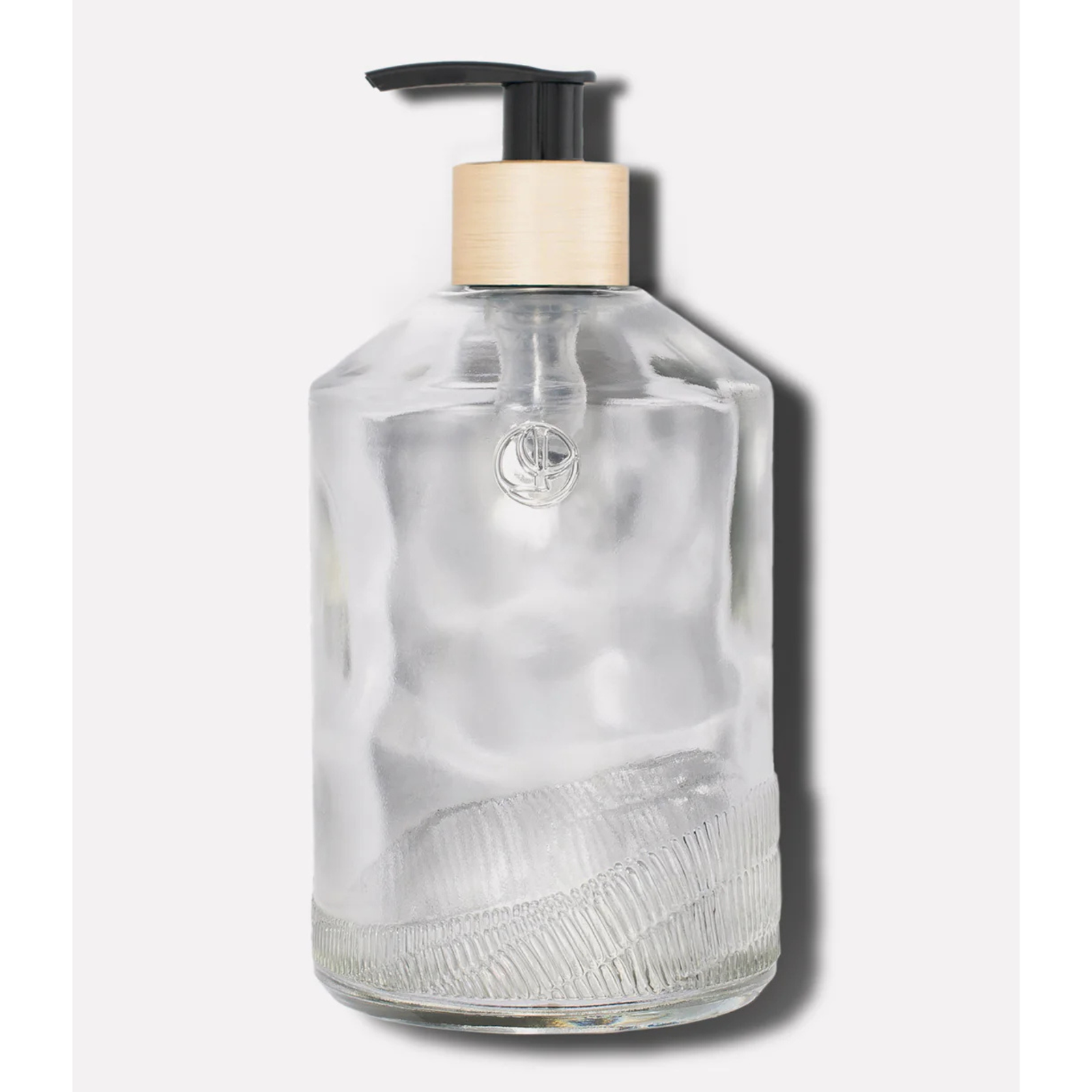 Empty Glass Hand Soap Bottle