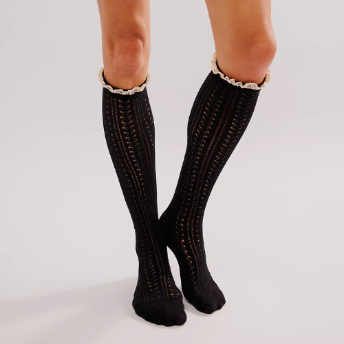 Misty Net Pointelle Tall Sock