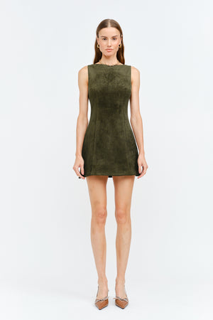 Suede Olive Dress