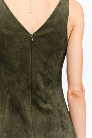 Suede Olive Dress