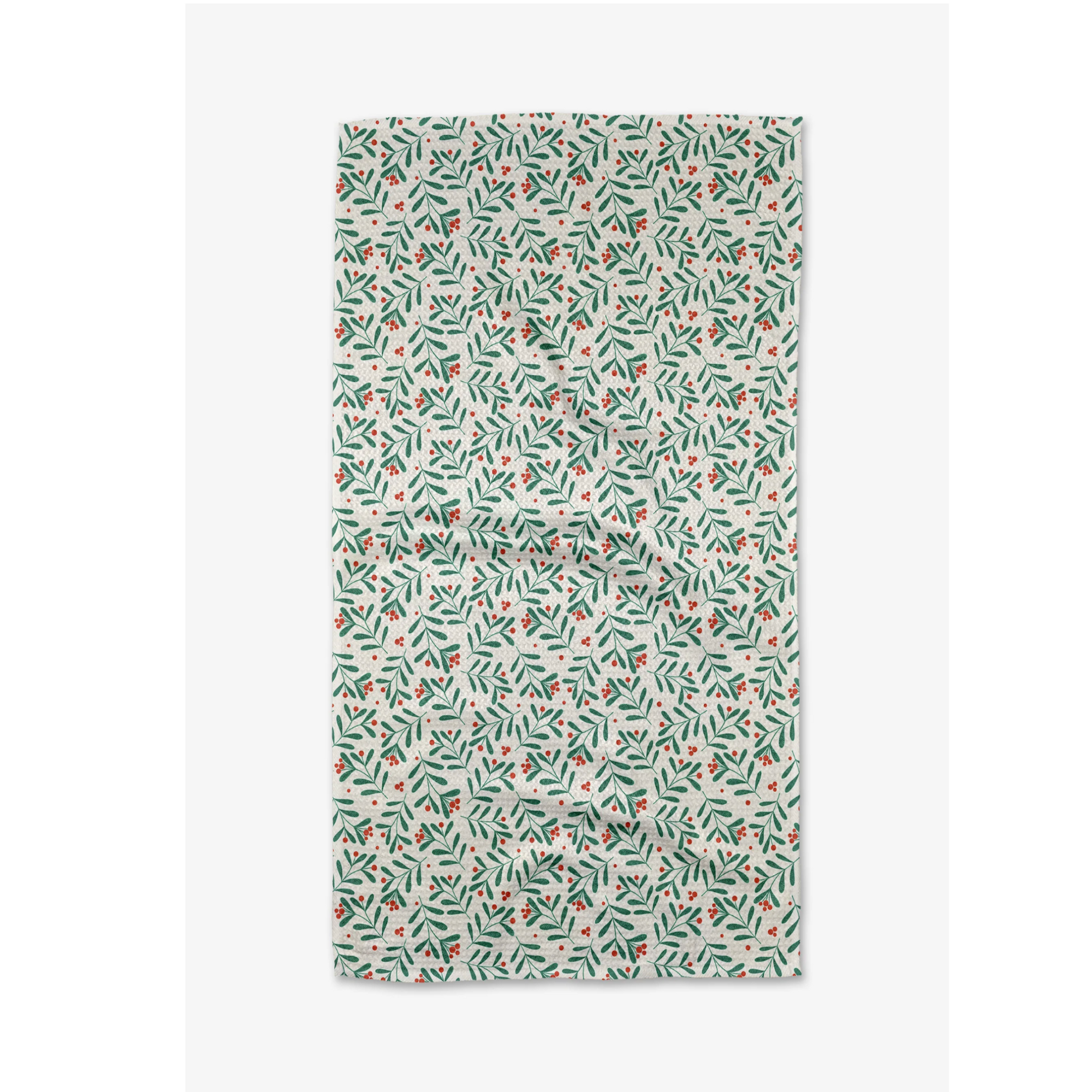 Merry Berry Cherry Red Geometry Tea Towel