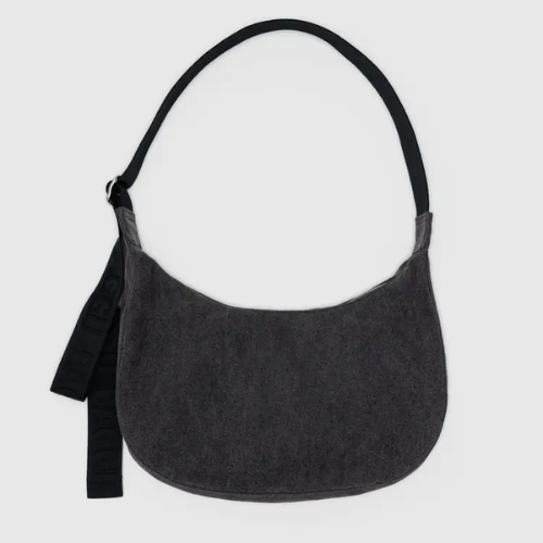 Medium Denim Crescent Bag
