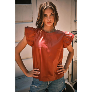 Faux Leather Top
