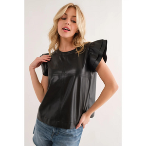 Faux Leather Top