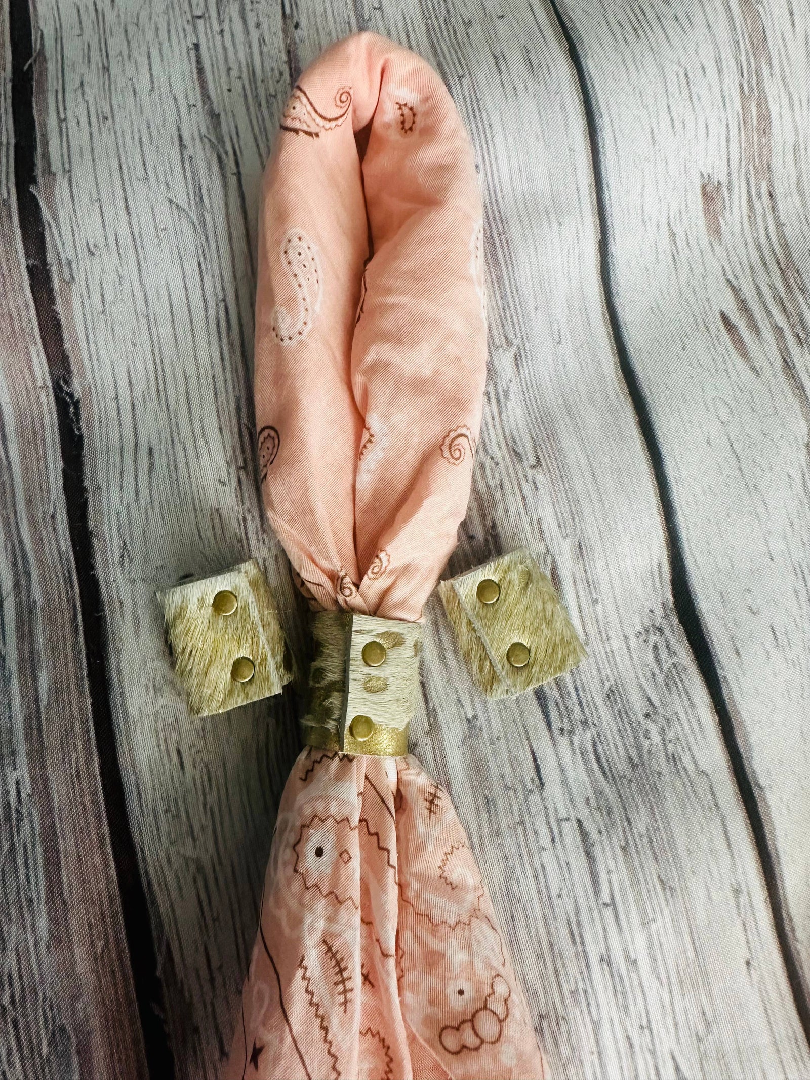 Gold Metallic Cowhide Bandana Slides