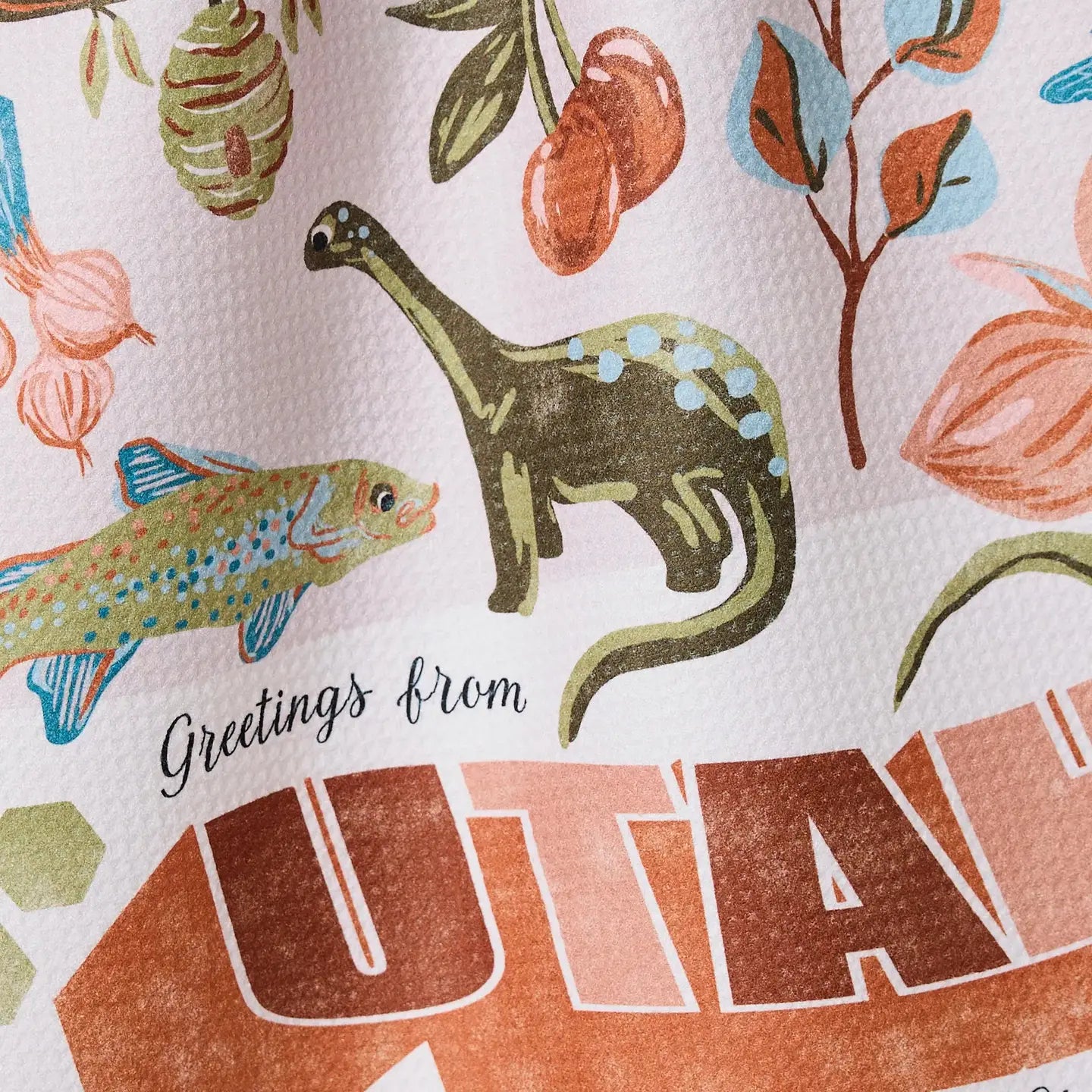 Greetings From Utah Tea Towel