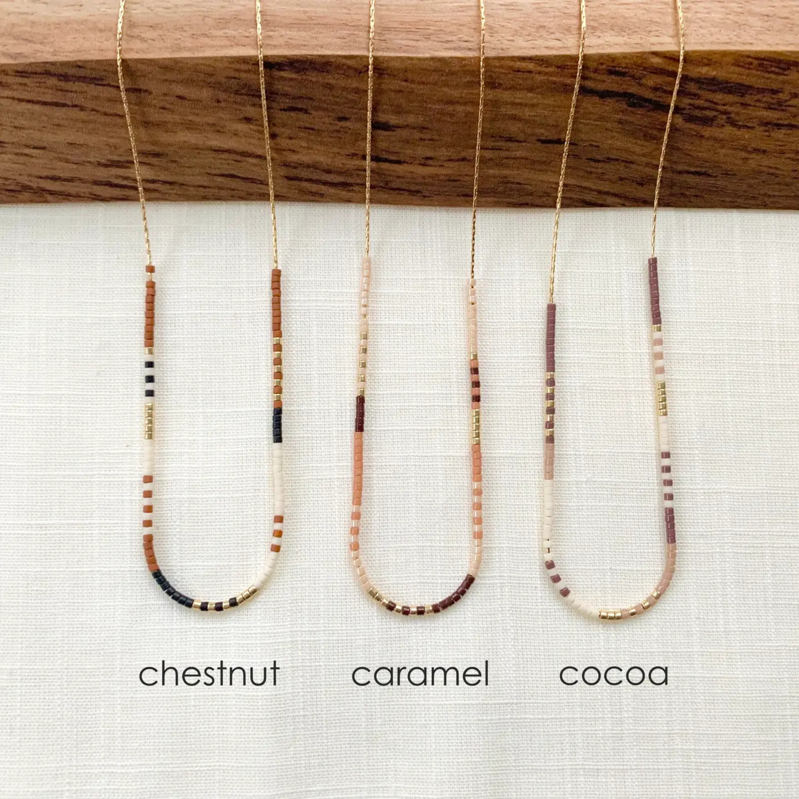 Rich Neutral Seed Bead Necklace