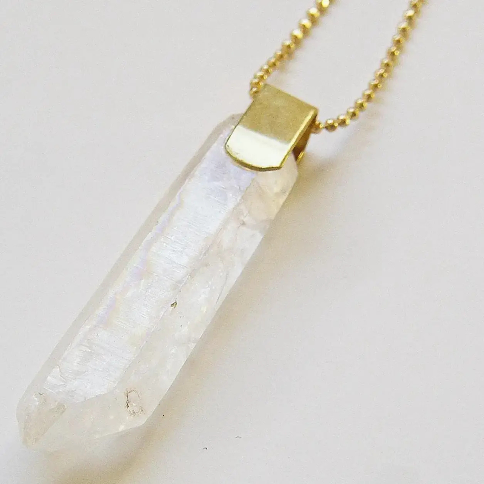Angel Aura Quartz Point Necklace