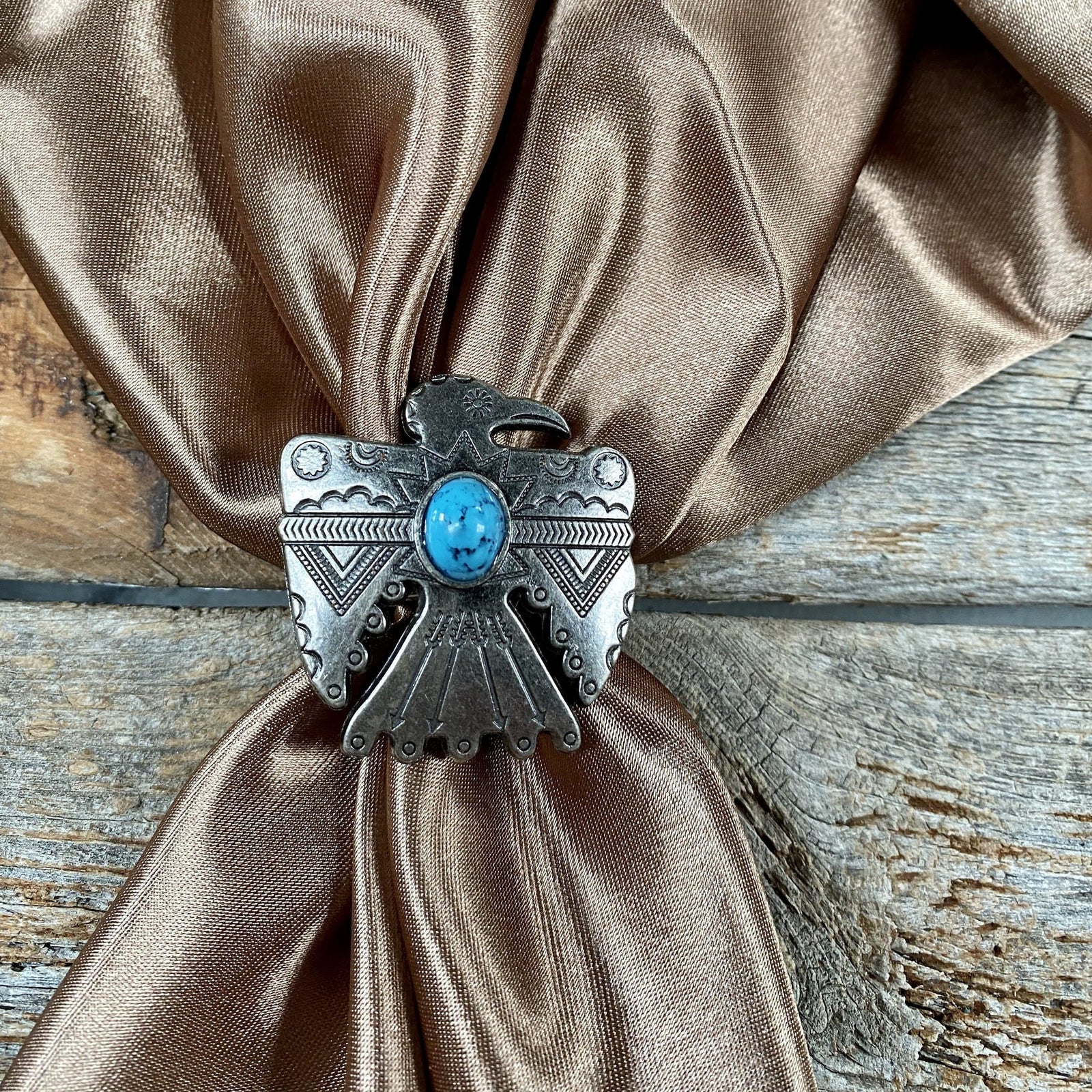 Wild Rag Thunderbird & Turquoise Concho Slide