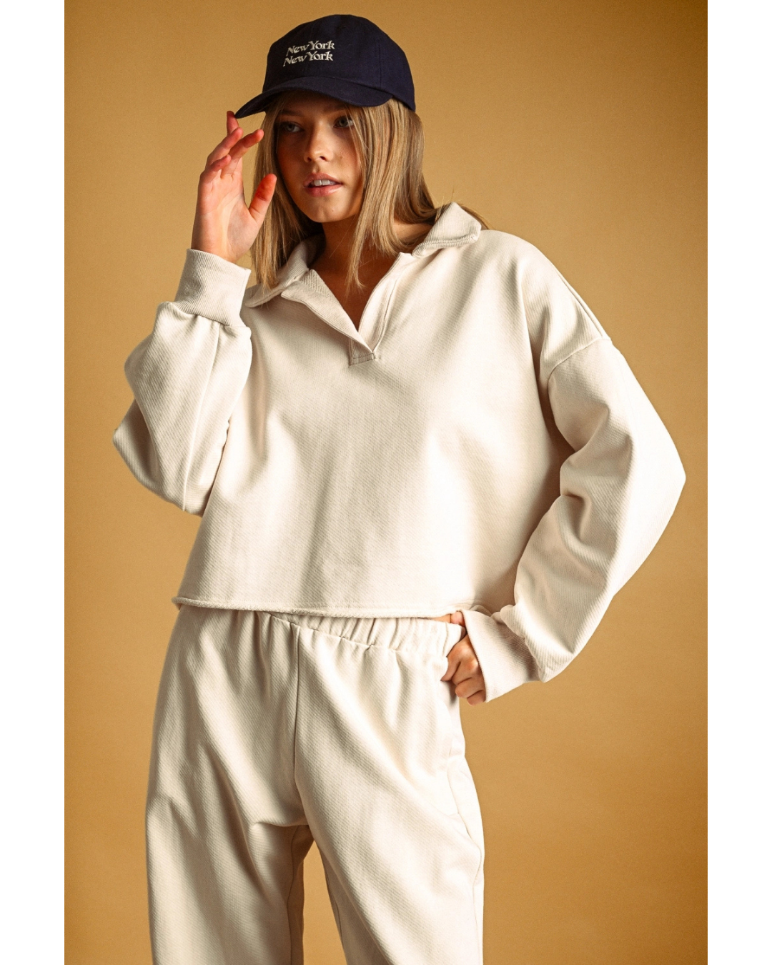 Terry Pullover with Collar