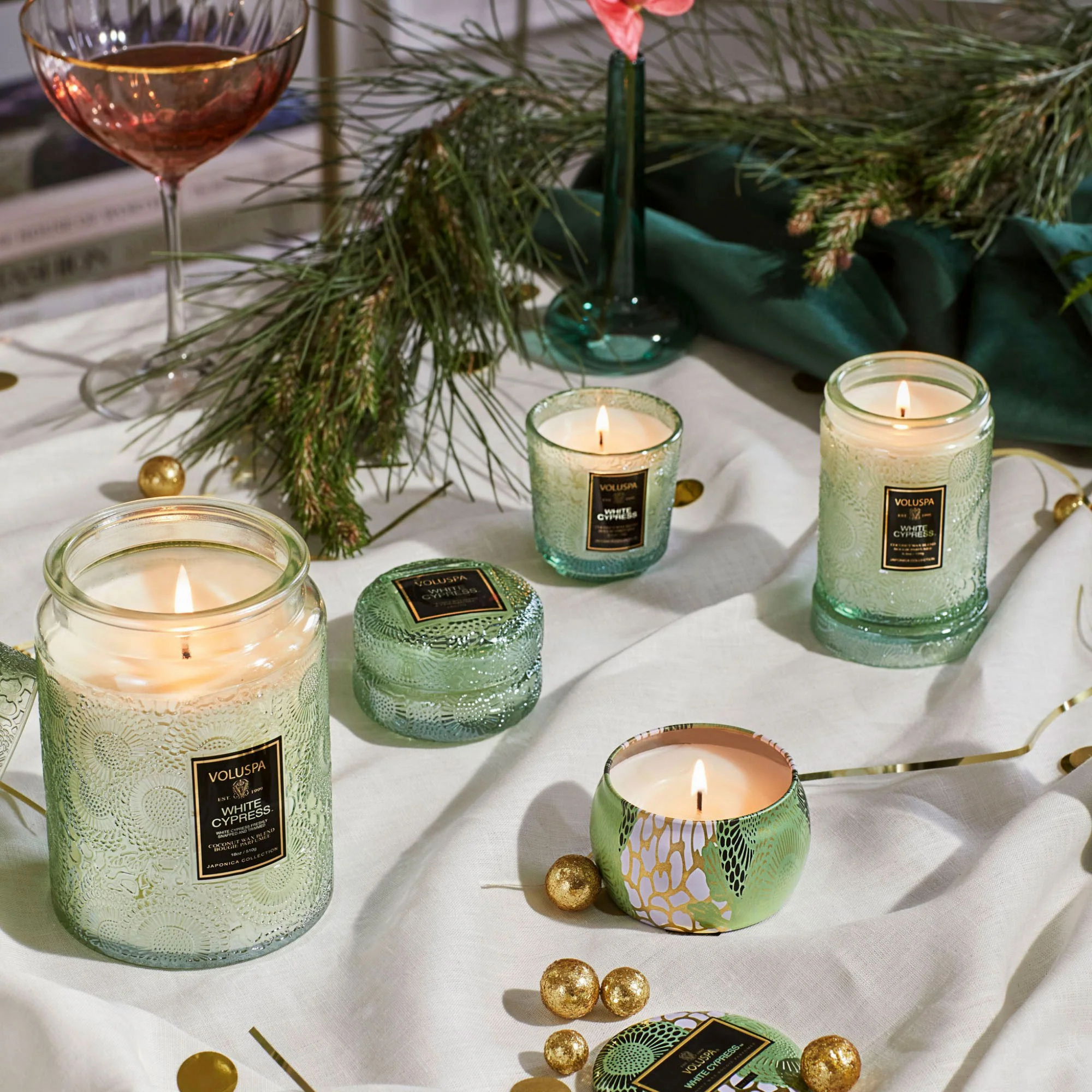 White Cypress- Small Candle