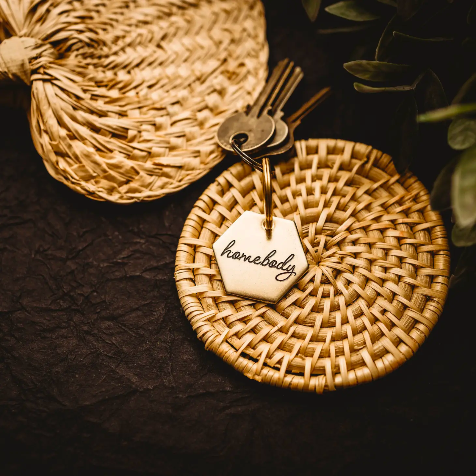 Homebody Thick Brass Keychain