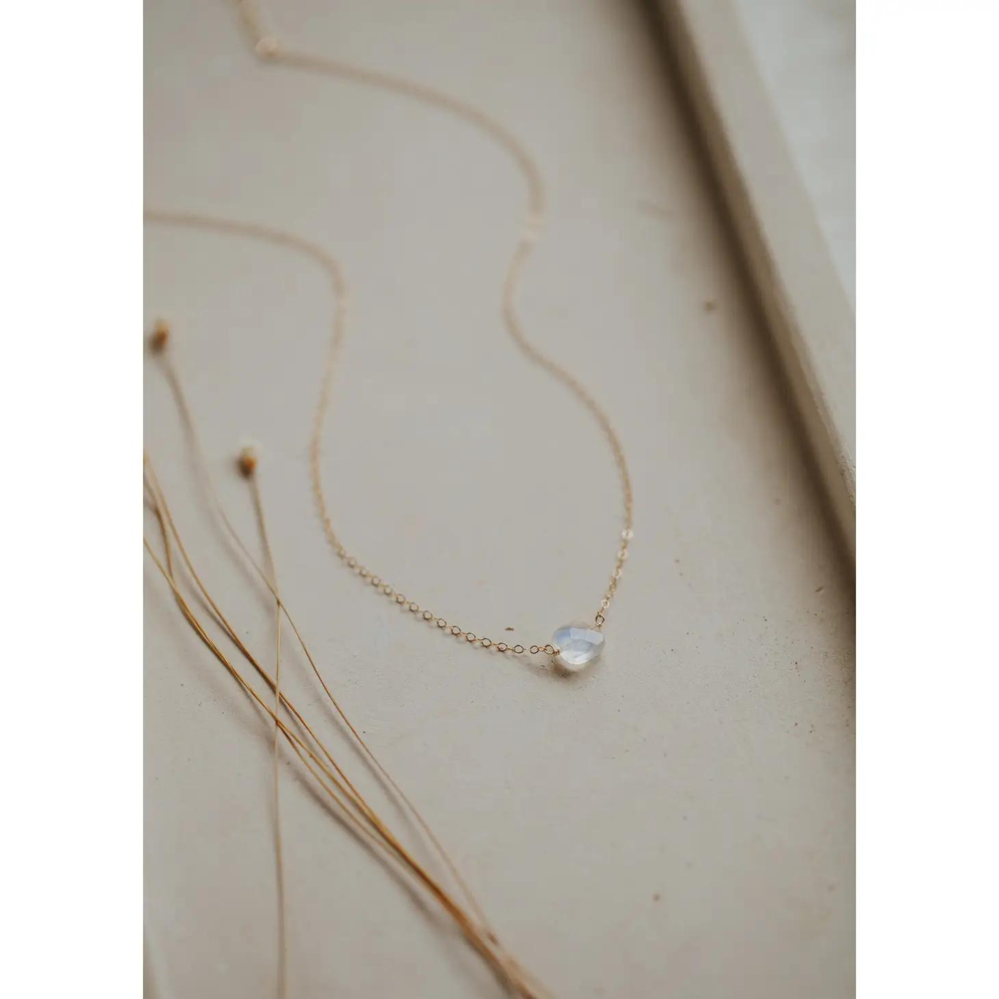 Moonstone Cushion Necklace | 14kt Gold Fill