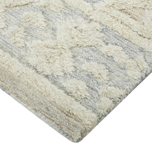 Anica Moroccan Wool Rug in Blue/Ivory
