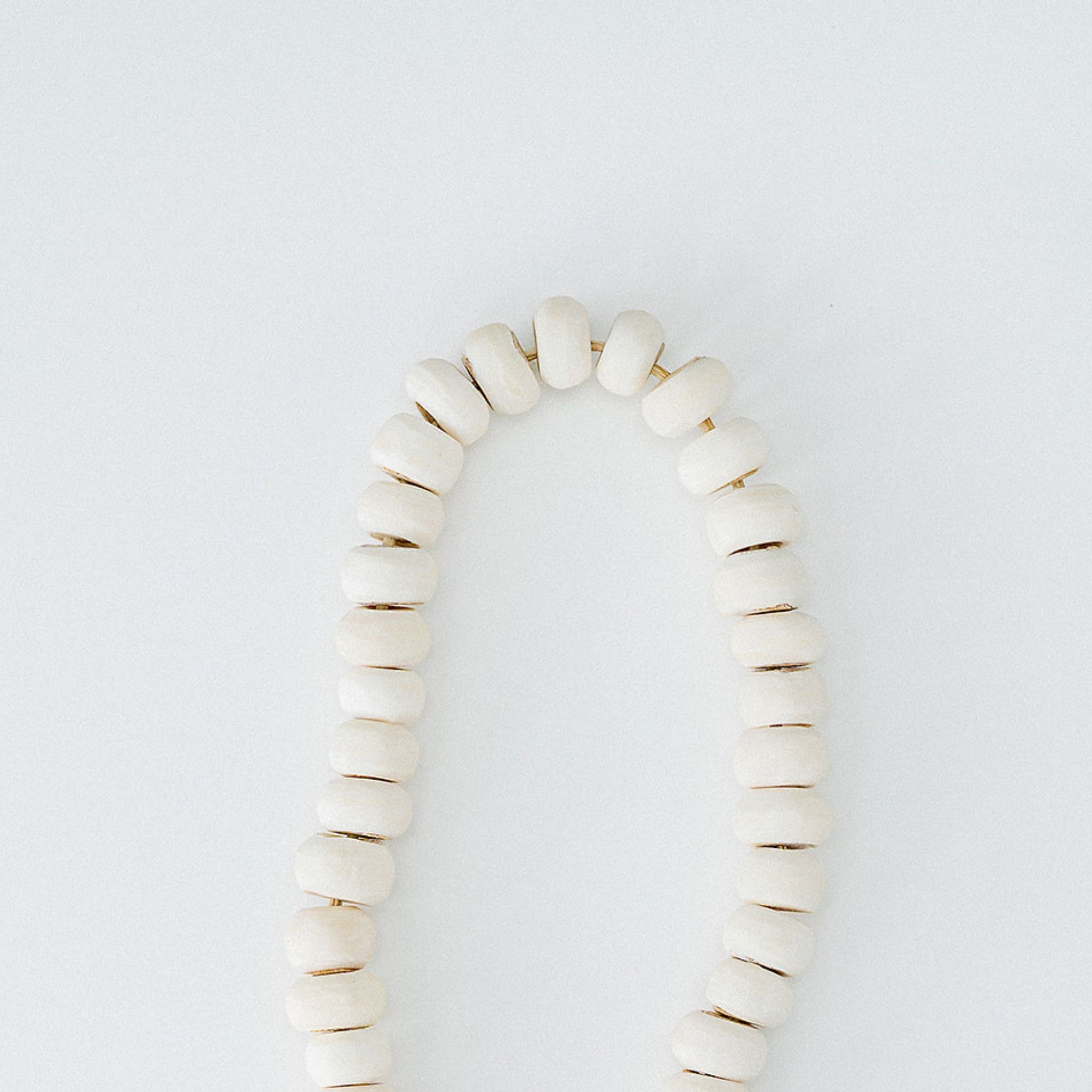 White Bone Bead Strand