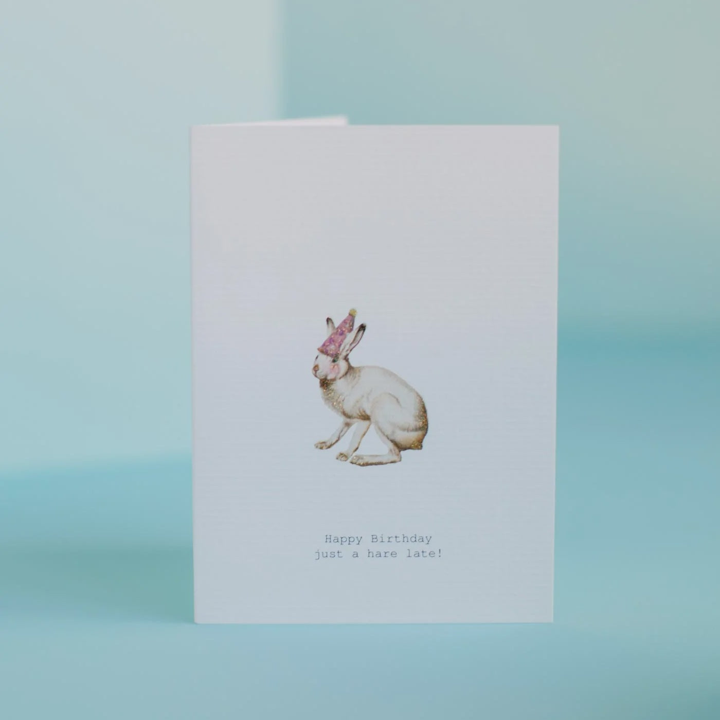 A HARE LATE GREETING CARD