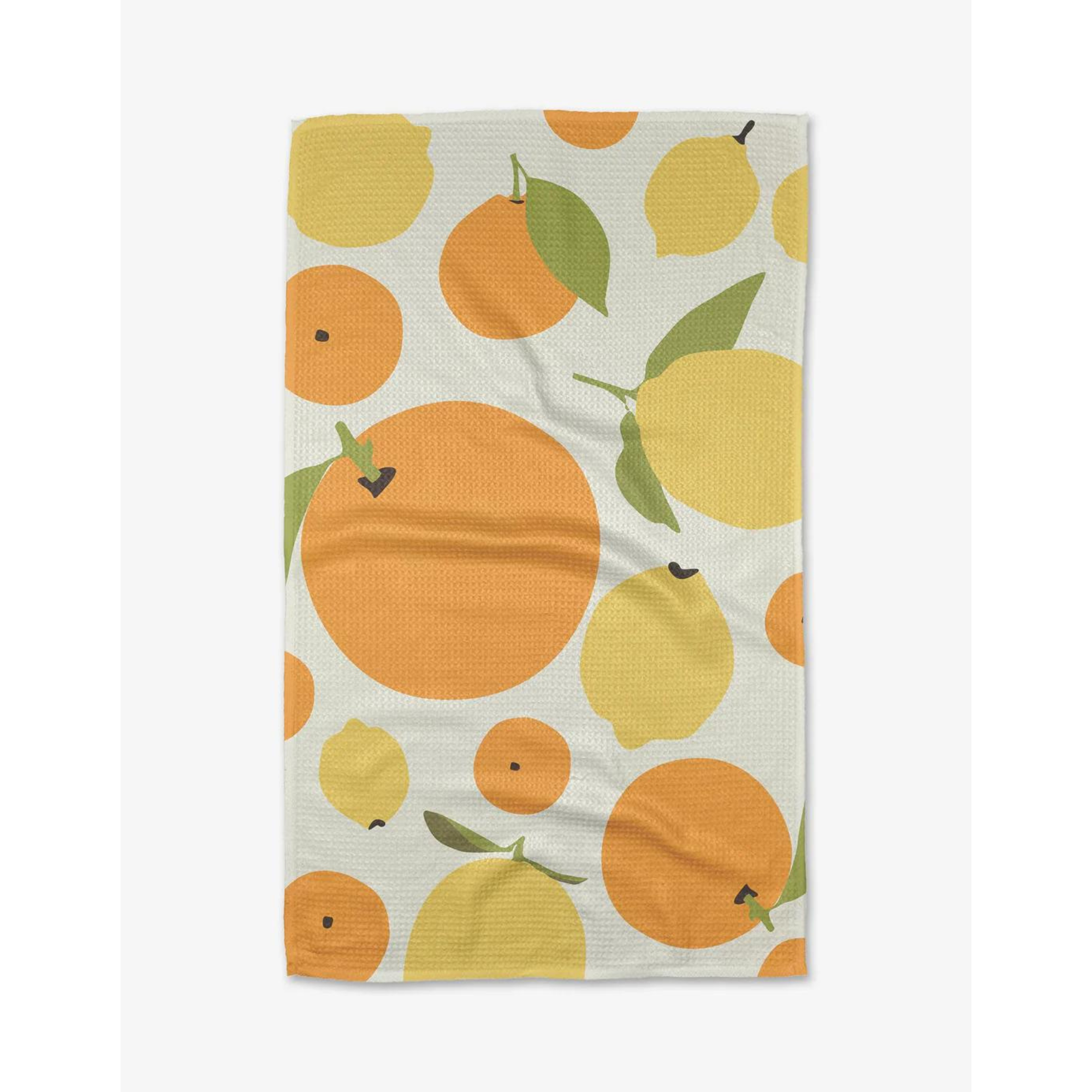 Sunny Lemons And Oranges Geometry Tea Towel